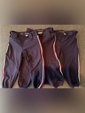 Bellalete Navy Softball Pants with Red & White Side Stripe